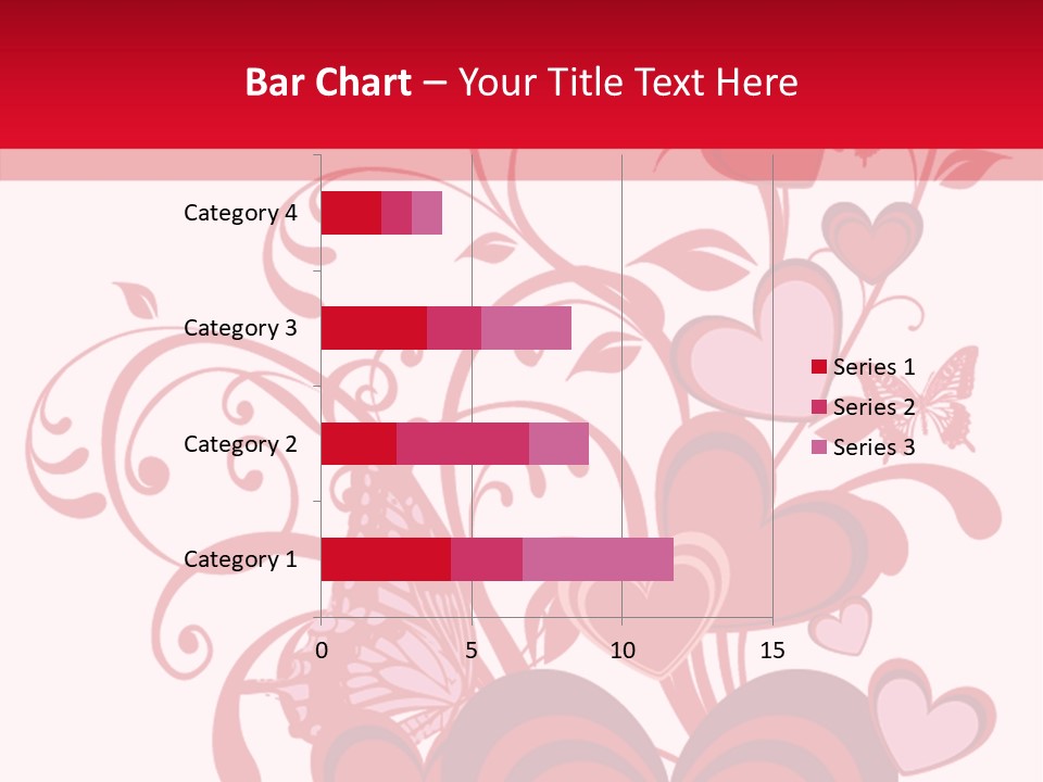 A Bunch Of Hearts On A Red And White Background PowerPoint Template