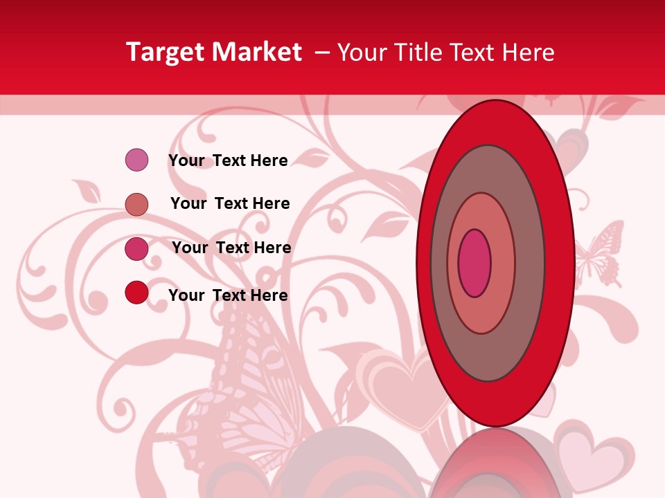 A Bunch Of Hearts On A Red And White Background PowerPoint Template