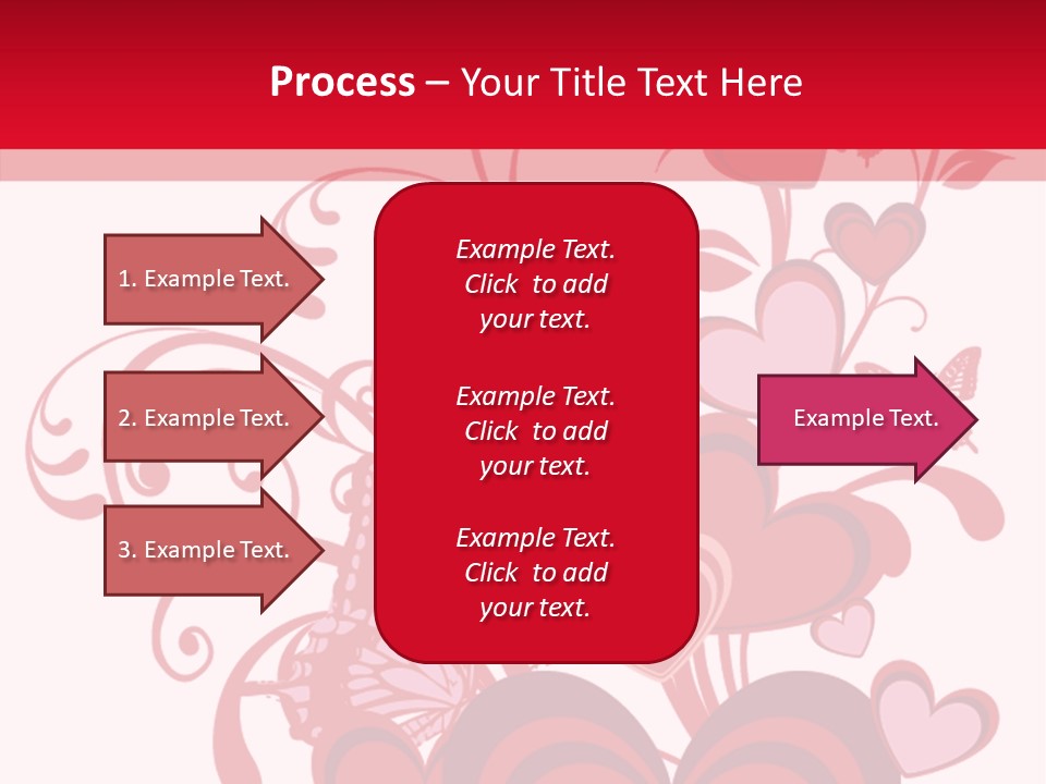 A Bunch Of Hearts On A Red And White Background PowerPoint Template