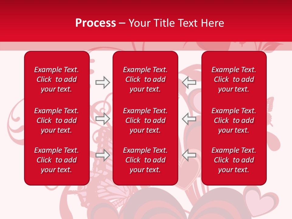 A Bunch Of Hearts On A Red And White Background PowerPoint Template