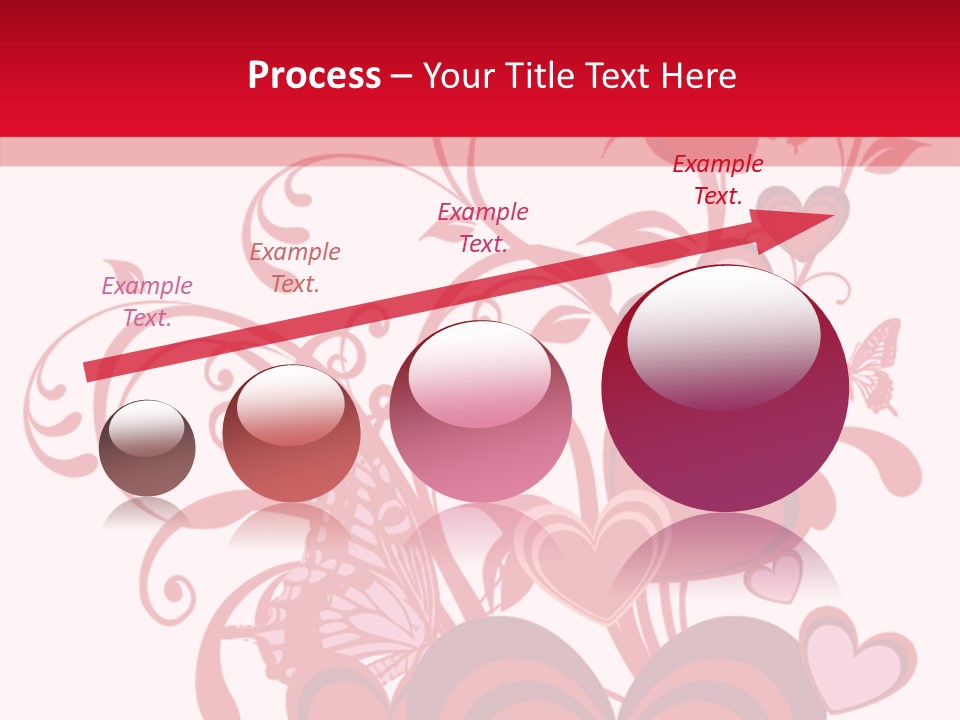 A Bunch Of Hearts On A Red And White Background PowerPoint Template