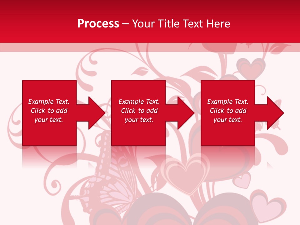 A Bunch Of Hearts On A Red And White Background PowerPoint Template