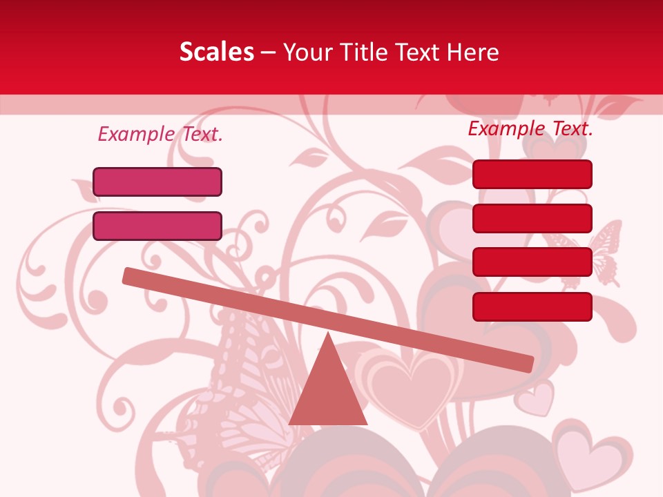 A Bunch Of Hearts On A Red And White Background PowerPoint Template