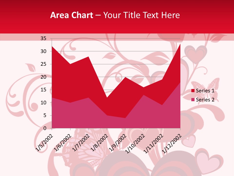 A Bunch Of Hearts On A Red And White Background PowerPoint Template