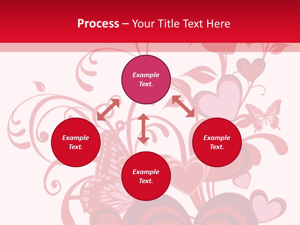 A Bunch Of Hearts On A Red And White Background PowerPoint Template