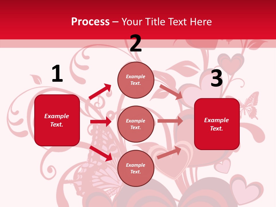A Bunch Of Hearts On A Red And White Background PowerPoint Template