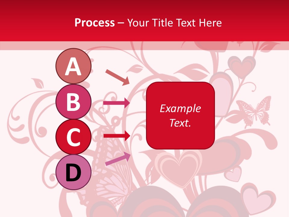 A Bunch Of Hearts On A Red And White Background PowerPoint Template