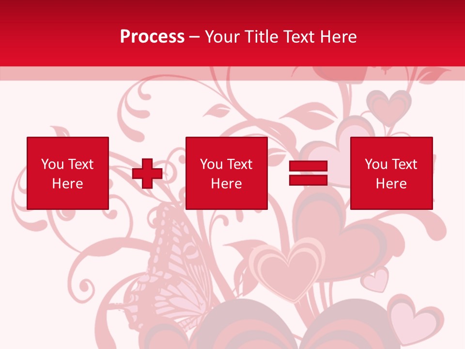A Bunch Of Hearts On A Red And White Background PowerPoint Template