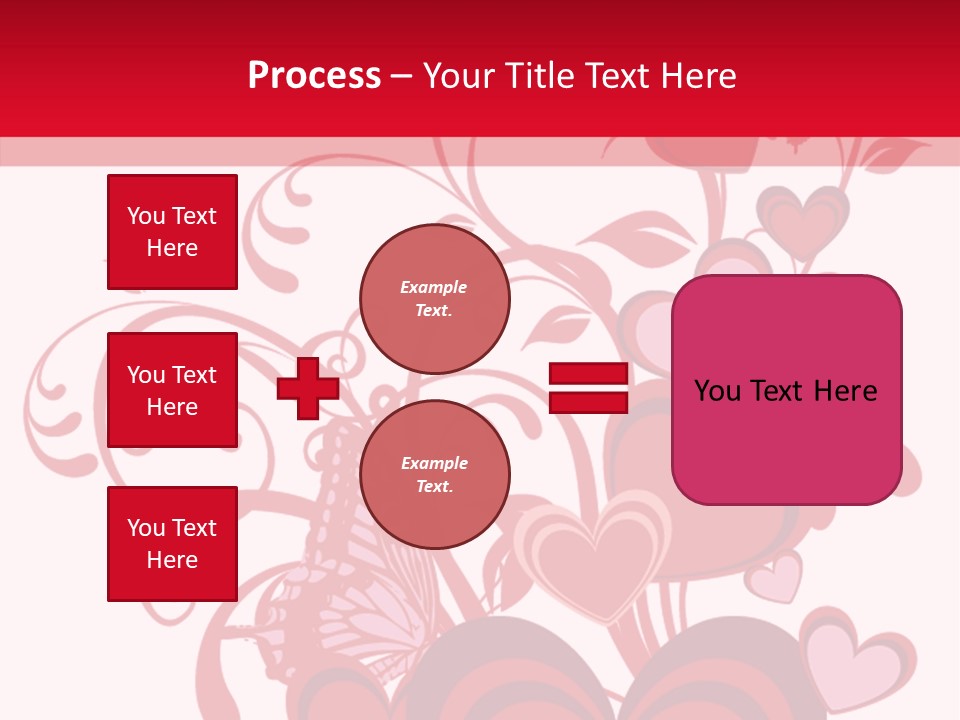 A Bunch Of Hearts On A Red And White Background PowerPoint Template