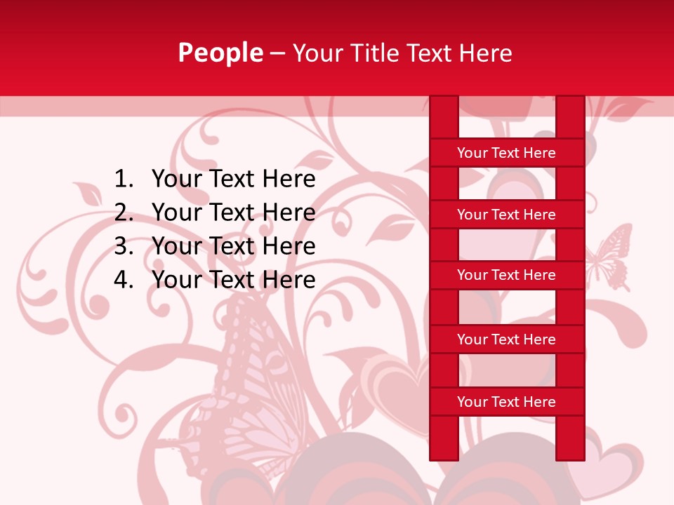 A Bunch Of Hearts On A Red And White Background PowerPoint Template