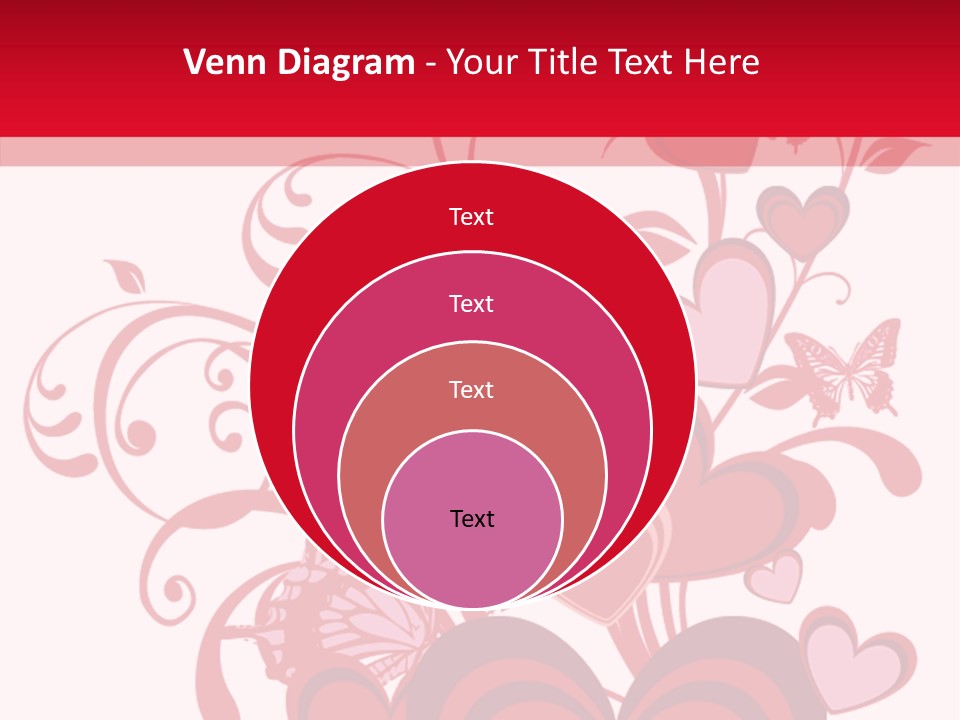 A Bunch Of Hearts On A Red And White Background PowerPoint Template