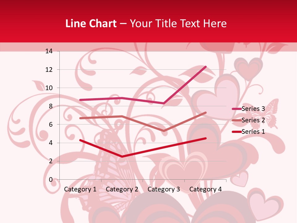 A Bunch Of Hearts On A Red And White Background PowerPoint Template