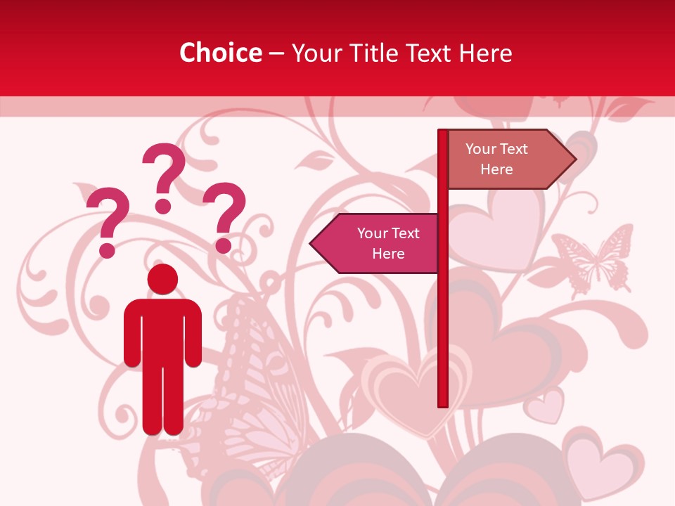 A Bunch Of Hearts On A Red And White Background PowerPoint Template