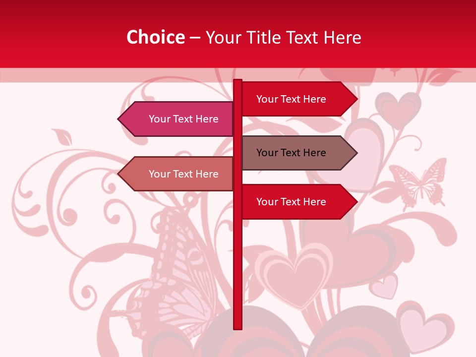A Bunch Of Hearts On A Red And White Background PowerPoint Template