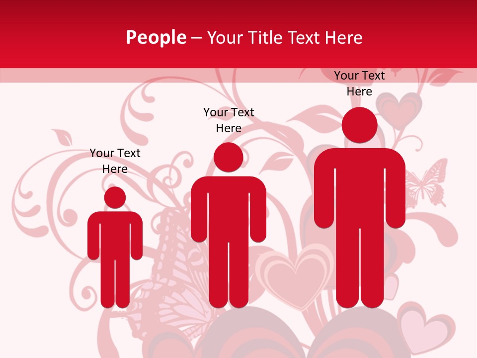 A Bunch Of Hearts On A Red And White Background PowerPoint Template