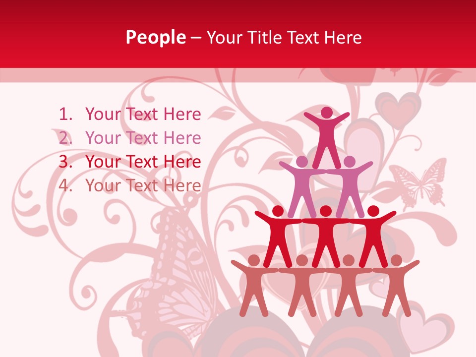 A Bunch Of Hearts On A Red And White Background PowerPoint Template