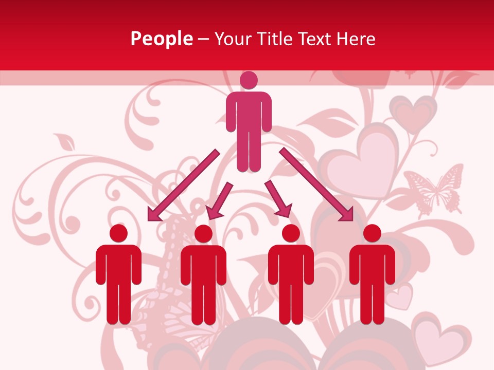 A Bunch Of Hearts On A Red And White Background PowerPoint Template