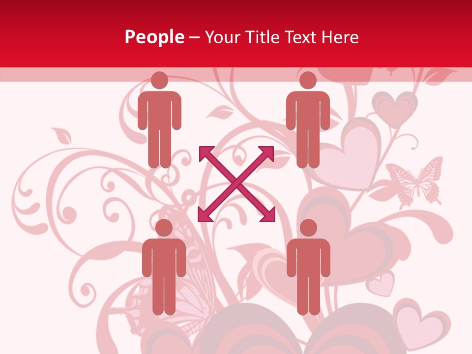 A Bunch Of Hearts On A Red And White Background PowerPoint Template