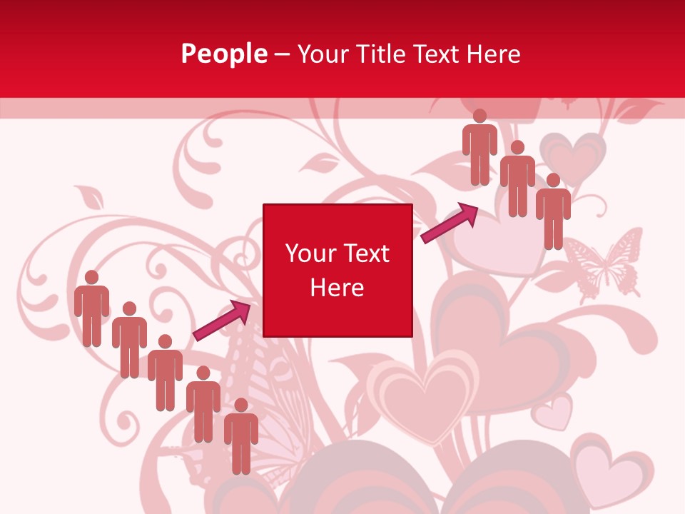 A Bunch Of Hearts On A Red And White Background PowerPoint Template