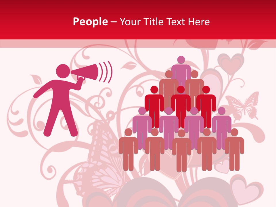 A Bunch Of Hearts On A Red And White Background PowerPoint Template