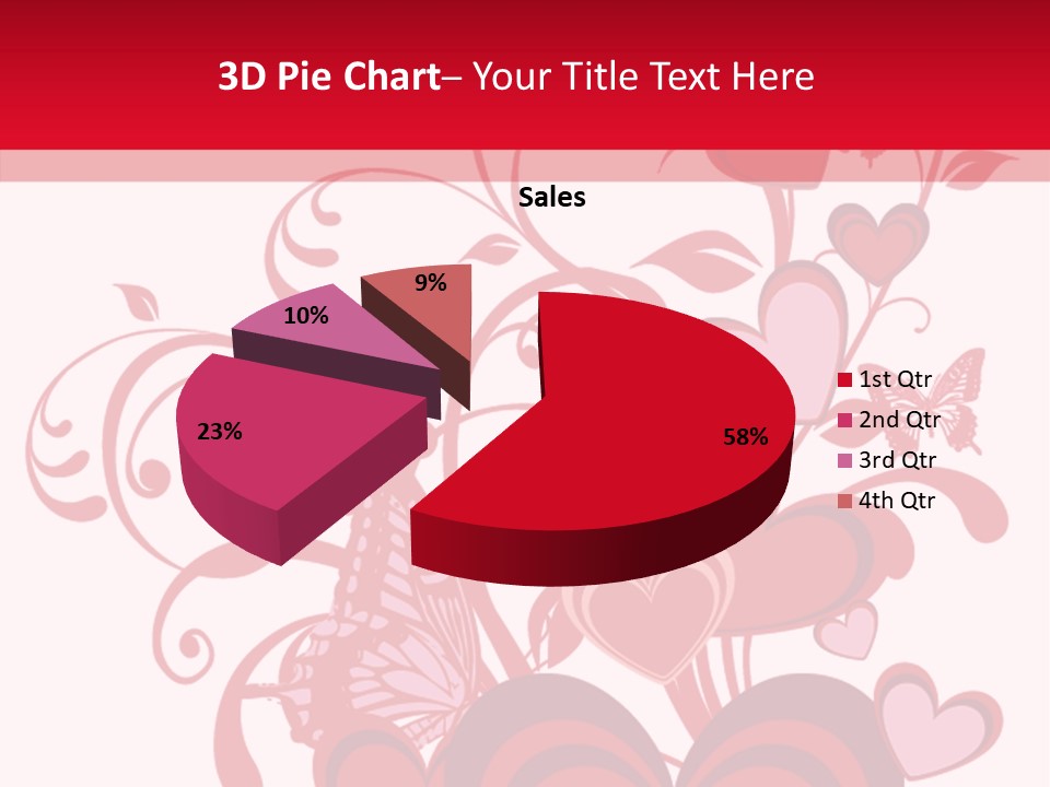 A Bunch Of Hearts On A Red And White Background PowerPoint Template