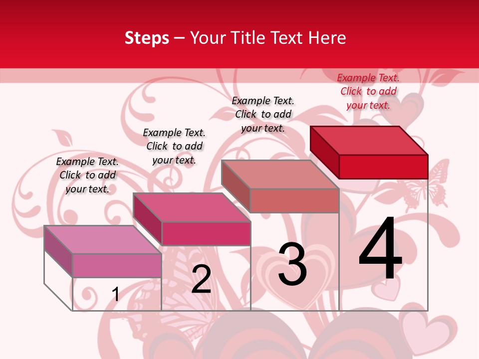 A Bunch Of Hearts On A Red And White Background PowerPoint Template
