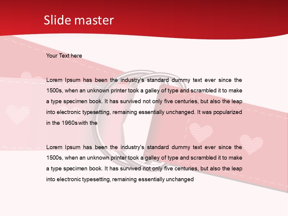 A Red Belt With Hearts On It PowerPoint Template