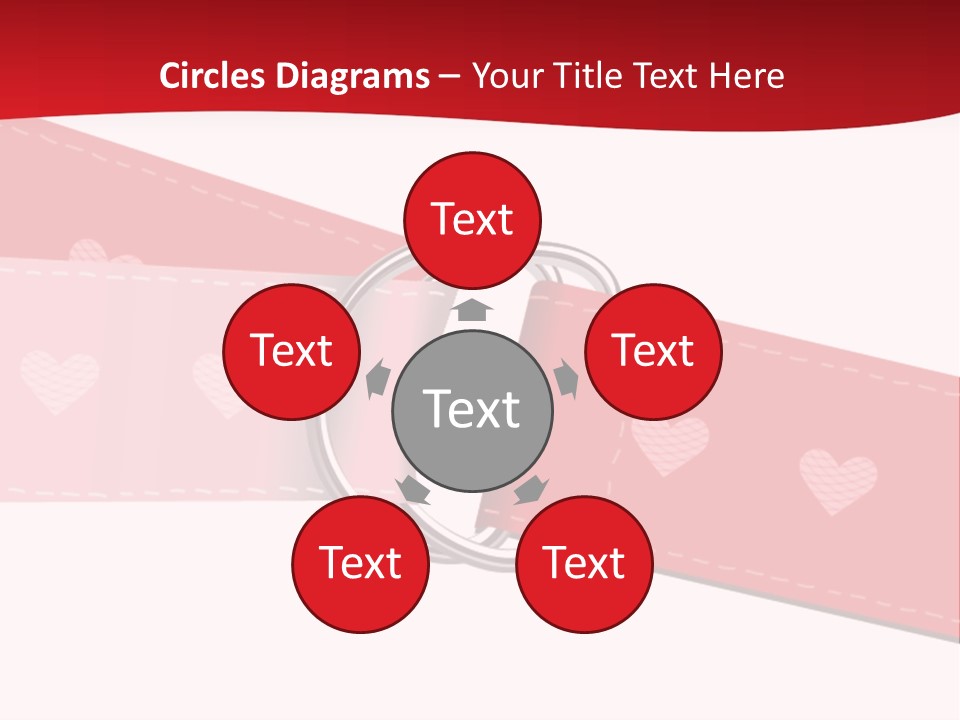 A Red Belt With Hearts On It PowerPoint Template