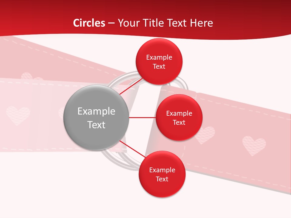A Red Belt With Hearts On It PowerPoint Template