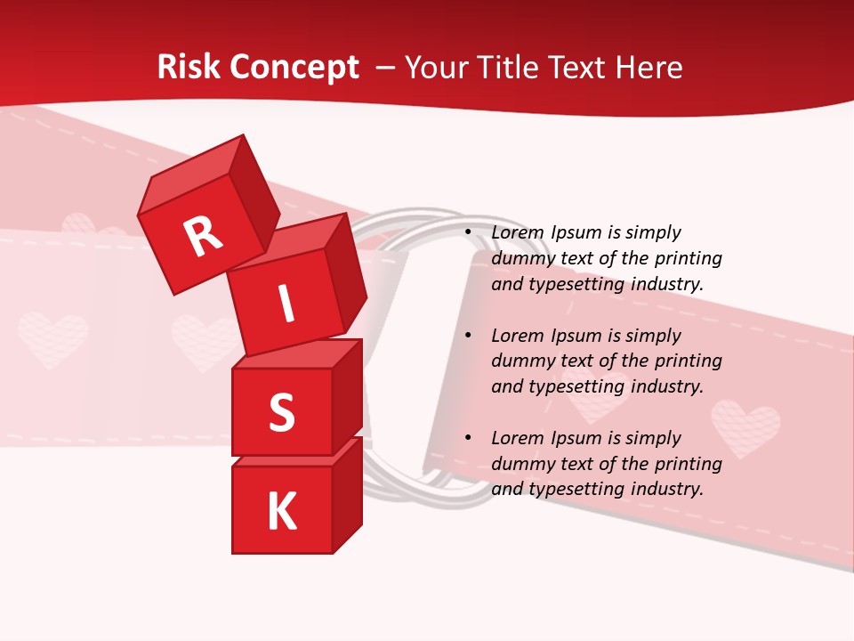 A Red Belt With Hearts On It PowerPoint Template