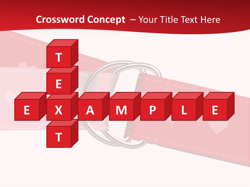 A Red Belt With Hearts On It PowerPoint Template