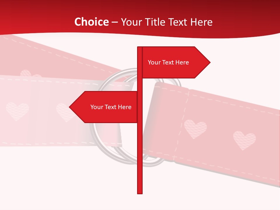 A Red Belt With Hearts On It PowerPoint Template