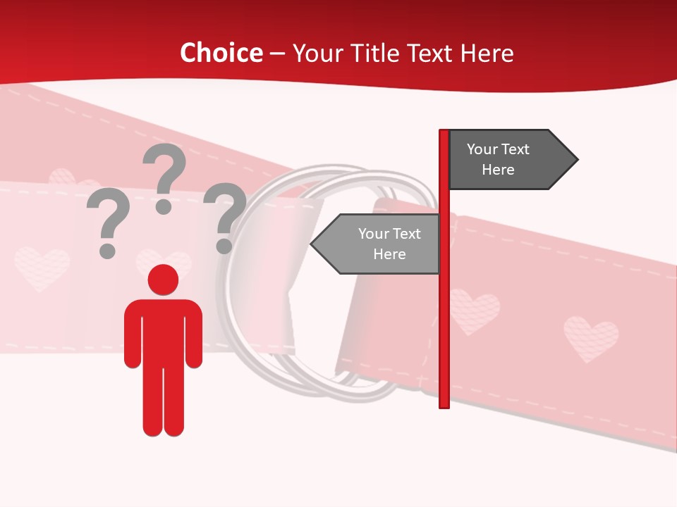 A Red Belt With Hearts On It PowerPoint Template