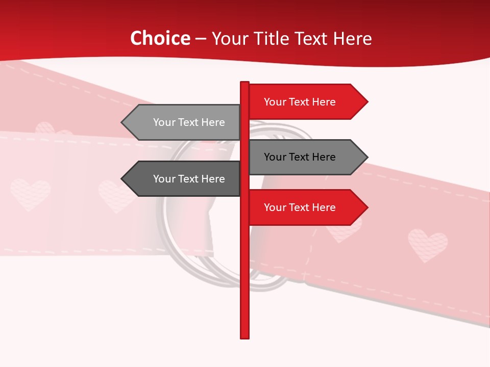A Red Belt With Hearts On It PowerPoint Template