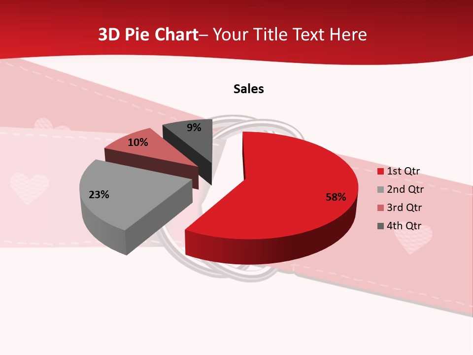 A Red Belt With Hearts On It PowerPoint Template