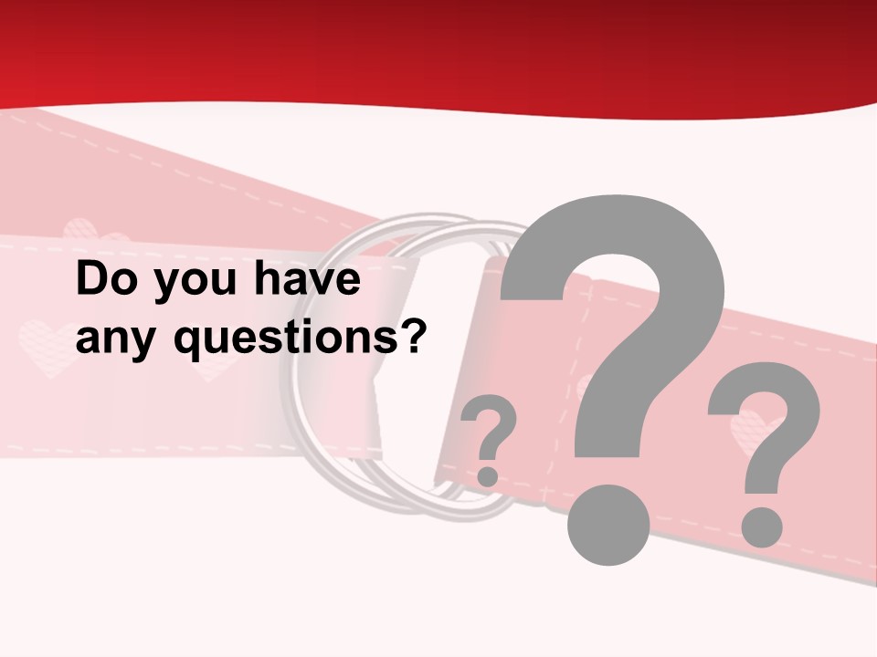 A Red Belt With Hearts On It PowerPoint Template