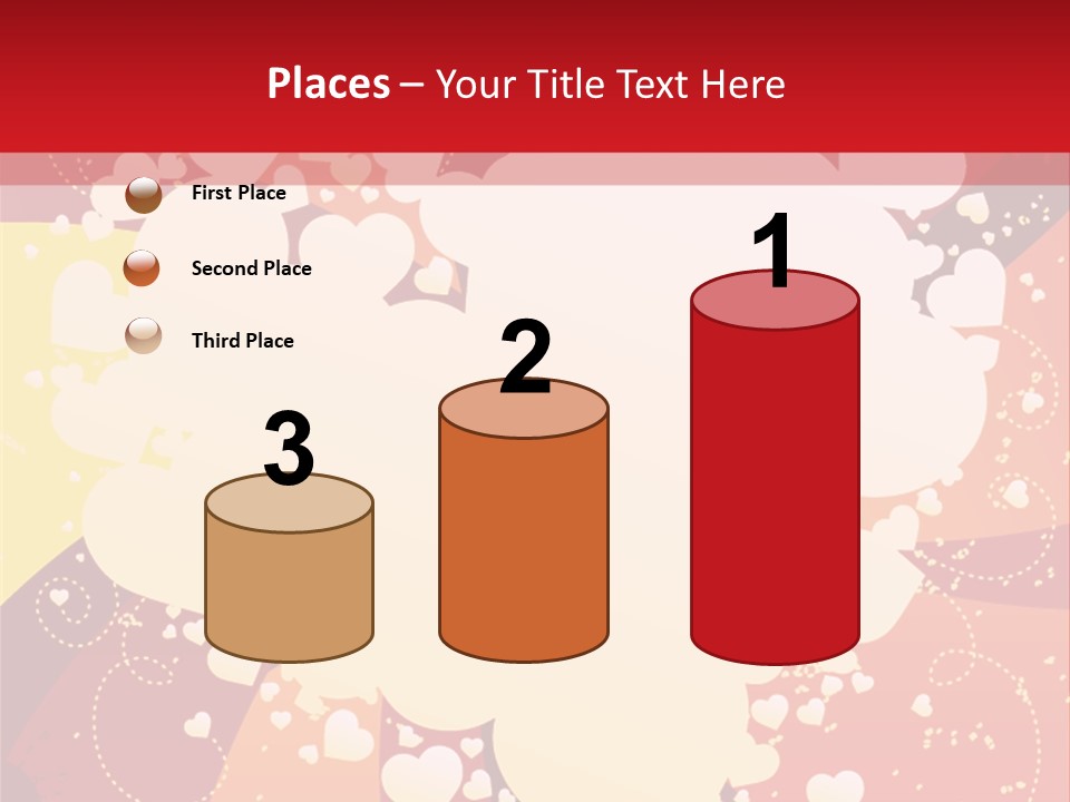 A Red And Yellow Background With A White Heart On It PowerPoint Template