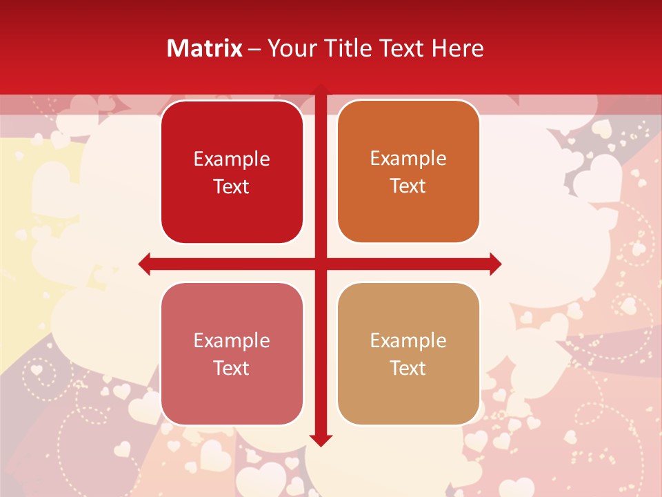 A Red And Yellow Background With A White Heart On It PowerPoint Template