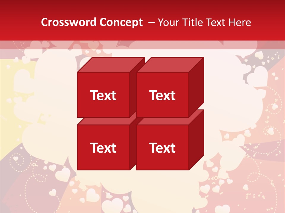 A Red And Yellow Background With A White Heart On It PowerPoint Template