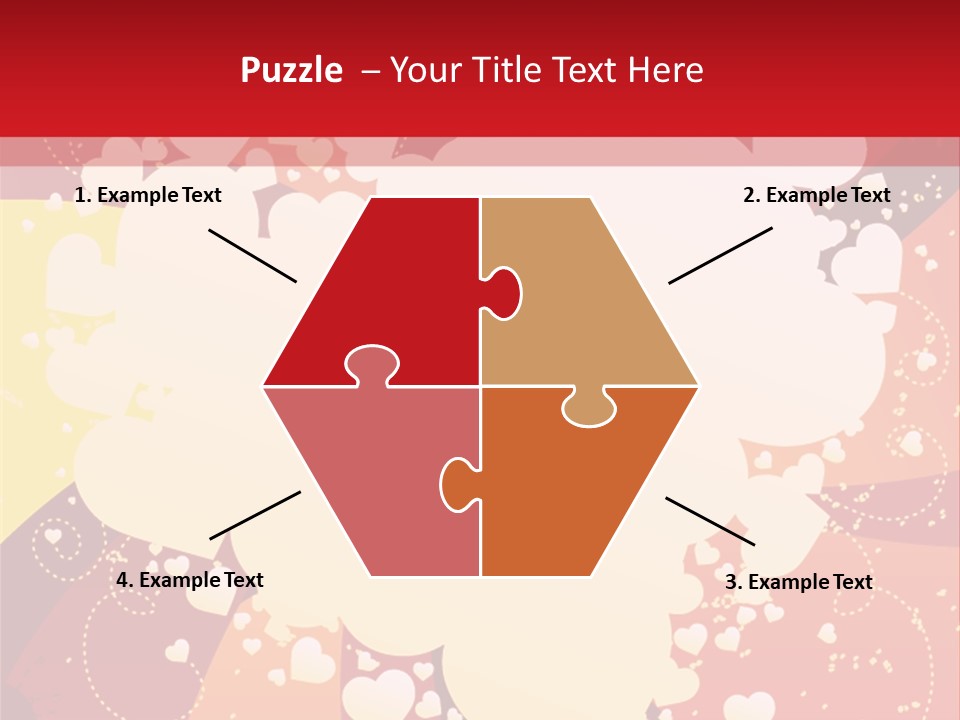 A Red And Yellow Background With A White Heart On It PowerPoint Template