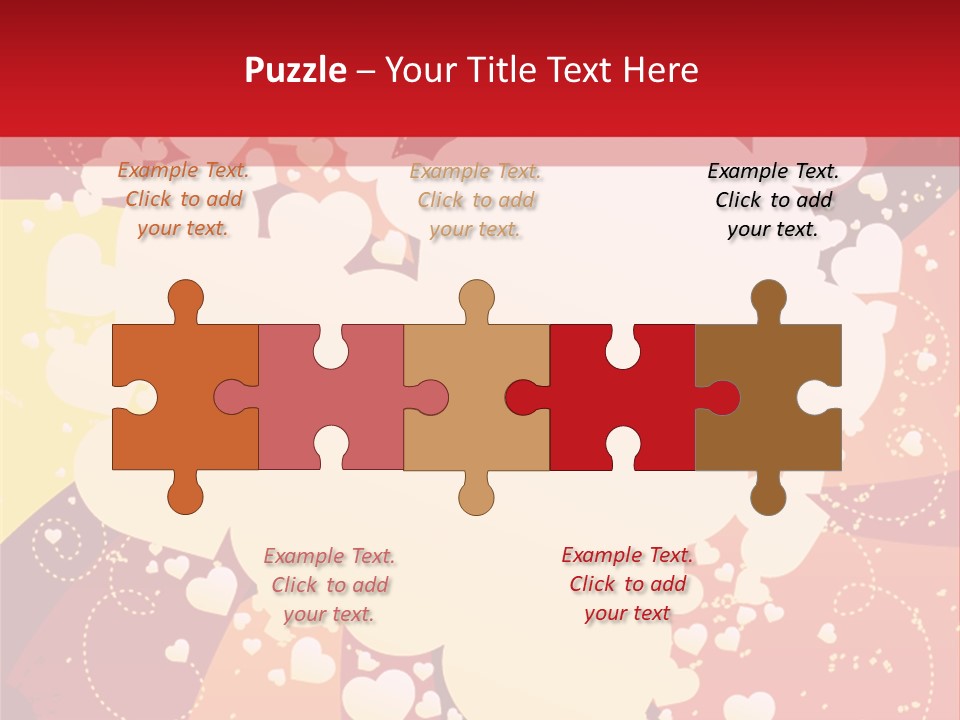 A Red And Yellow Background With A White Heart On It PowerPoint Template