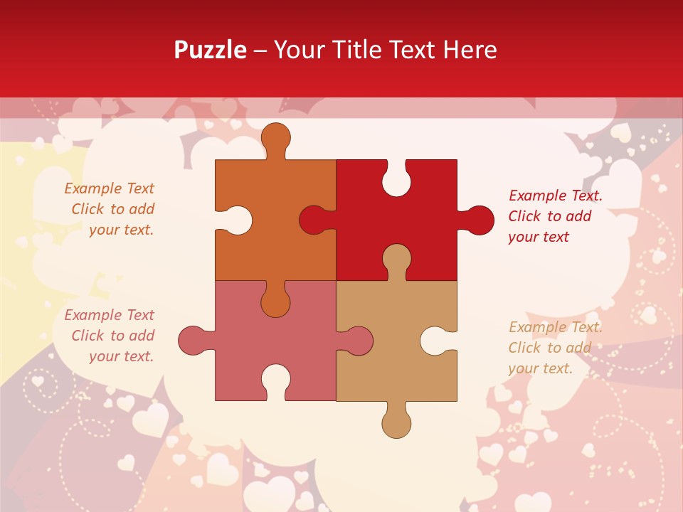 A Red And Yellow Background With A White Heart On It PowerPoint Template