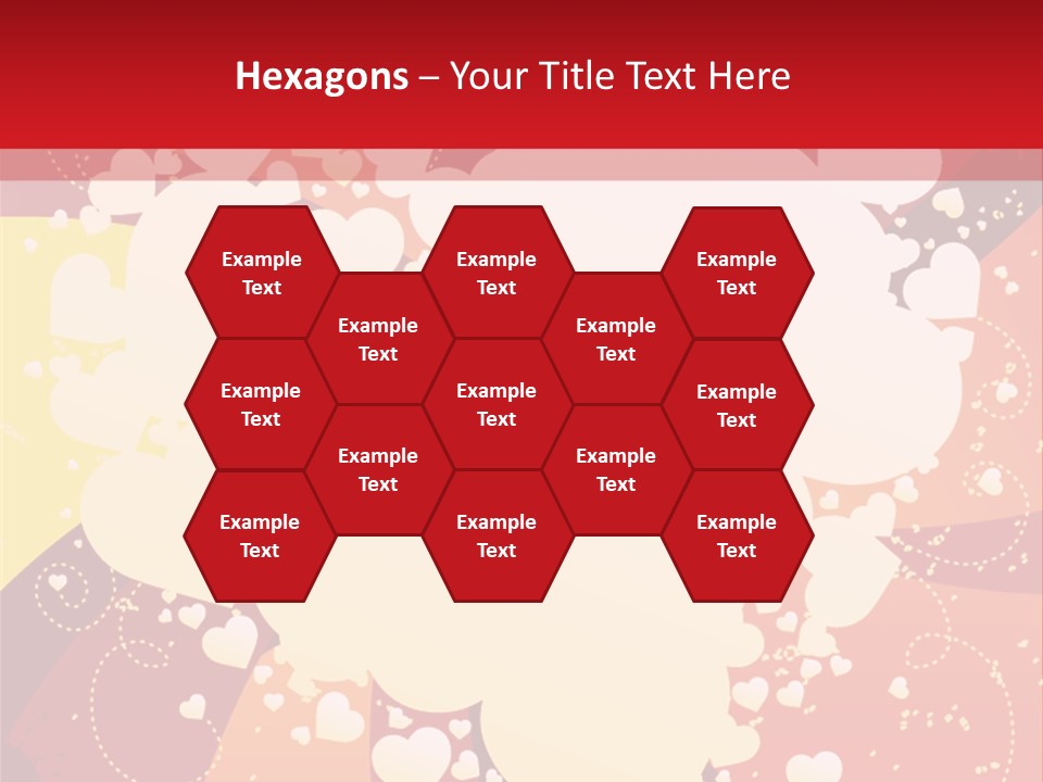 A Red And Yellow Background With A White Heart On It PowerPoint Template