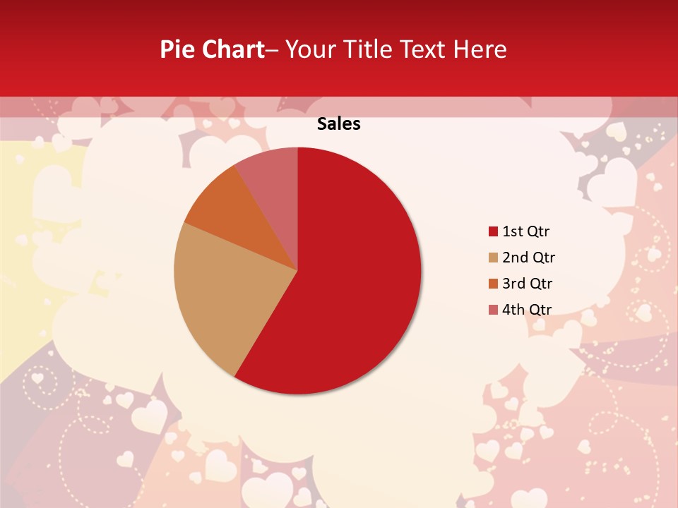 A Red And Yellow Background With A White Heart On It PowerPoint Template