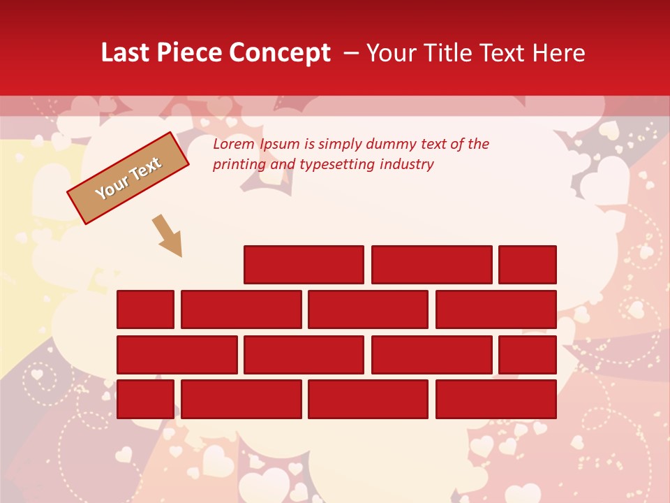 A Red And Yellow Background With A White Heart On It PowerPoint Template