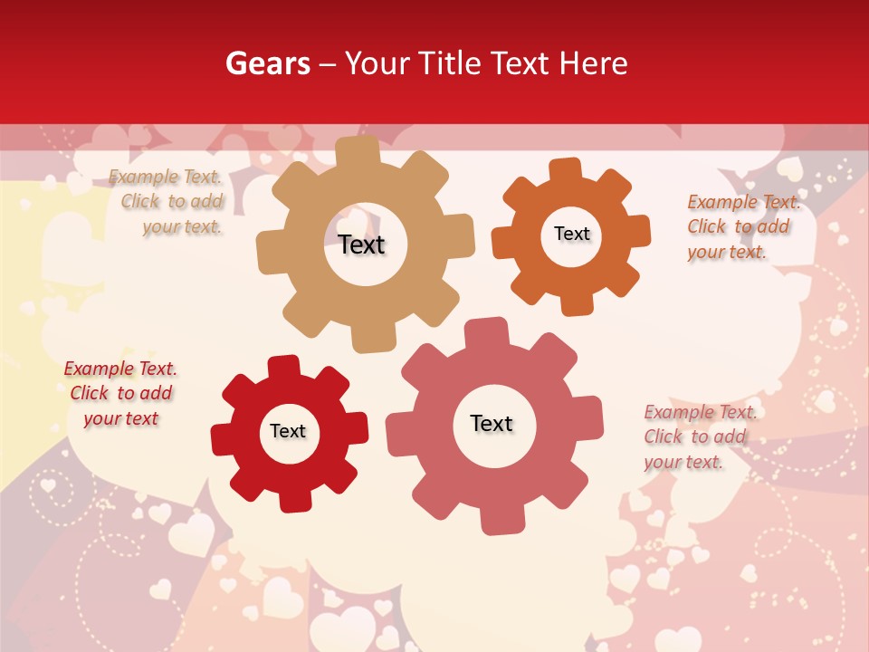 A Red And Yellow Background With A White Heart On It PowerPoint Template