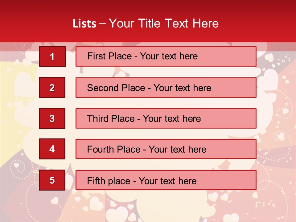 A Red And Yellow Background With A White Heart On It PowerPoint Template
