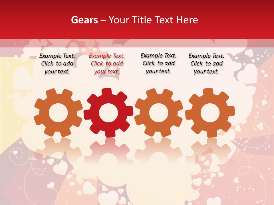 A Red And Yellow Background With A White Heart On It PowerPoint Template