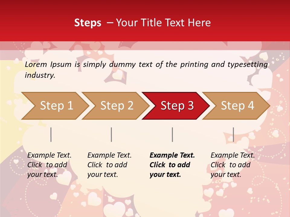 A Red And Yellow Background With A White Heart On It PowerPoint Template