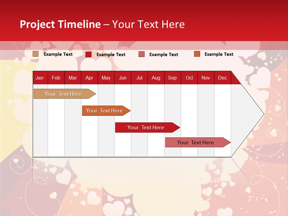 A Red And Yellow Background With A White Heart On It PowerPoint Template